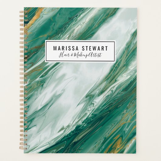 Emerald Jade Green Gold mit lackiertem Marmor Planer (Vorderseite)