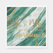 Emerald Jade Green Gold Painted Marmor Wedding Serviette (Vorderseite)