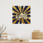 Emerald Jazz Diva Poster Green and Gold Music Art (Küche)