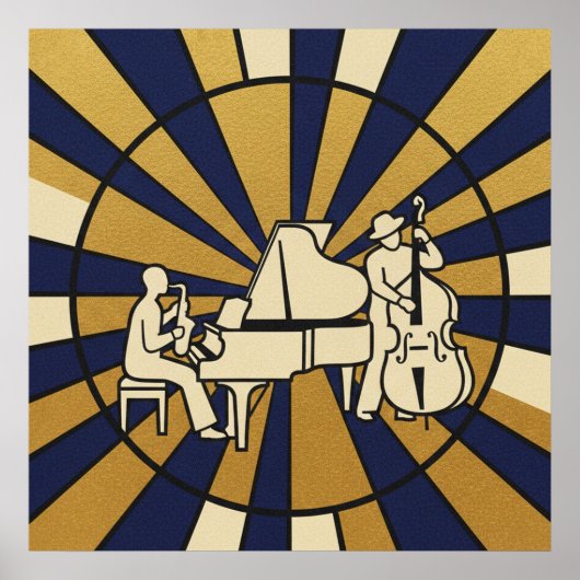 Emerald Jazz Diva Poster Green and Gold Music Art (Vorne)