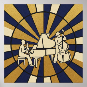 Emerald Jazz Diva Poster Grün und Gold Musik Kunst