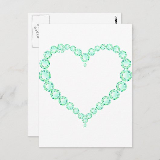 Emerald Jewel Heart Postkarte (Vorne/Hinten)