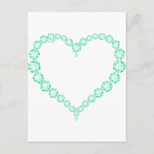 Emerald Jewel Heart Postkarte (Vorderseite)