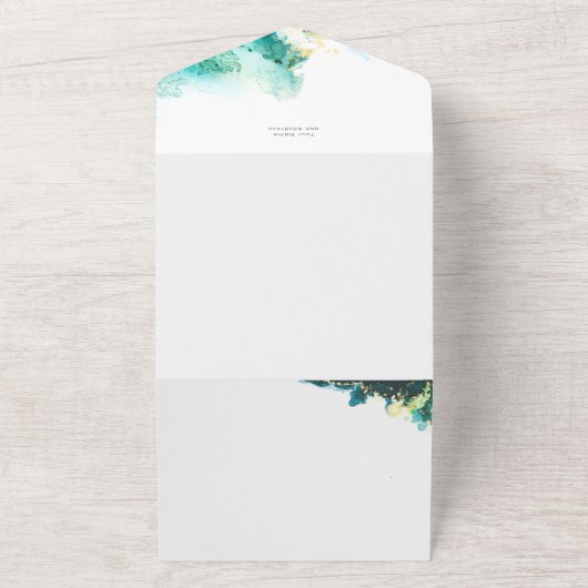 Emerald Jewel Tone Einladung zur Hochzeit (Außenbereich)