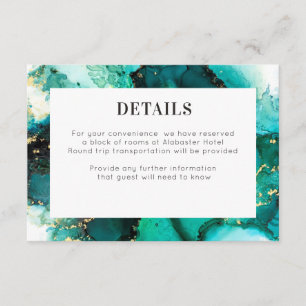 Emerald Jewel Tone Wedding Details Card Begleitkarte