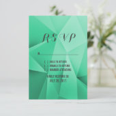 Emerald Jewel Tones Wedding RSVP Card Karte (Stehend Vorderseite)