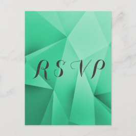 Emerald Jewel Tones Wedding RSVP Postcard Einladungspostkarte