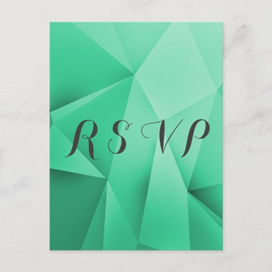 Emerald Jewel Tones Wedding RSVP Postcard Einladungspostkarte (Vorderseite)