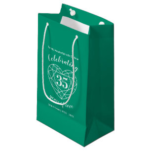 Emerald Jubiläum 35 Jahre Grüne Ehefrau Geschenkta Kleine Geschenktüte