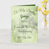 Emerald Jubiläum Ehemann Grußkarte. Karte (Gelbe Blume)