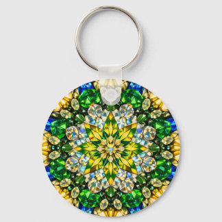 Emerald Kaleidoscope Mandala – Sparkling Keychain Schlüsselanhänger
