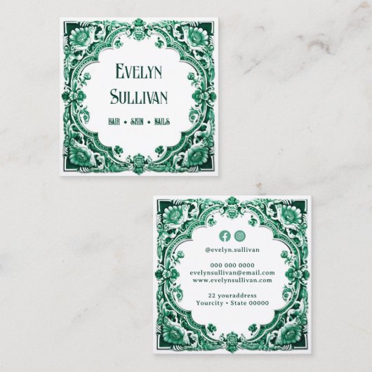 Emerald Keramik inspirierte Visitenkarte (Vorne/Hinten)