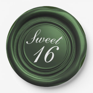 Emerald Kerzenwachs-Siegel-Tropfen Sweet 16 Hochze Pappteller
