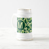 Emerald Kleeblatt Tapestry: Dunkle grüne Freude Bierglas (Vorderseite Links)