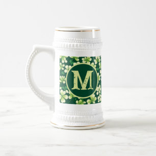 Emerald Kleeblatt Tapestry: Dunkle grüne Freude Bierglas
