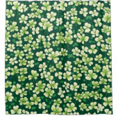 Emerald Kleeblatt Tapestry: Dunkle grüne Freude Duschvorhang (Vorderseite)