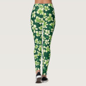 Emerald Kleeblatt Tapestry: Dunkle grüne Freude Leggings (Rückseite)