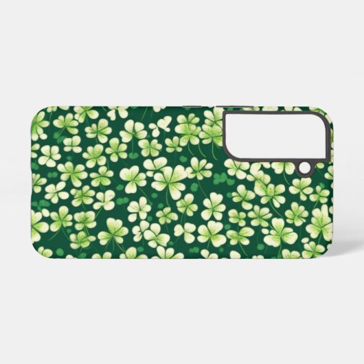 Emerald Kleeblatt Tapestry: Dunkle grüne Freude Samsung Galaxy Hülle (Rückseite (Horizontal))
