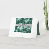 Emerald Lace White Bow Feiertagskarte (Rückseite)