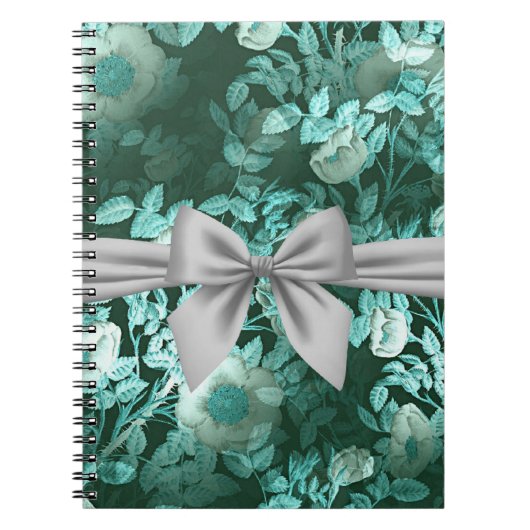 Emerald Lace White Bow Notizblock (Vorderseite)