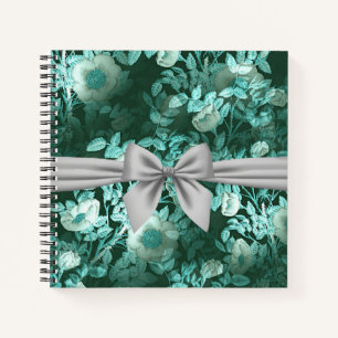 Emerald Lace White Bow Notizblock