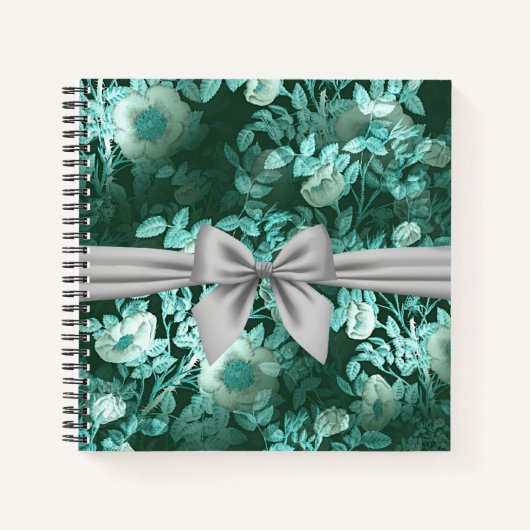 Emerald Lace White Bow Notizblock (Vorderseite)