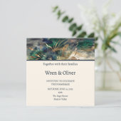 Emerald-Landschaft-Hochzeit Einladung (Stehend Vorderseite)