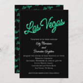 Emerald Las Vegas Glitzern Einladung zur Hochzeit (Vorne/Hinten)
