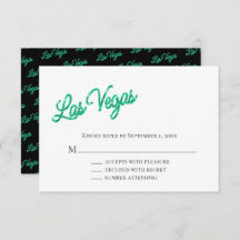 Emerald Las Vegas Glitzern Wedding RSVP