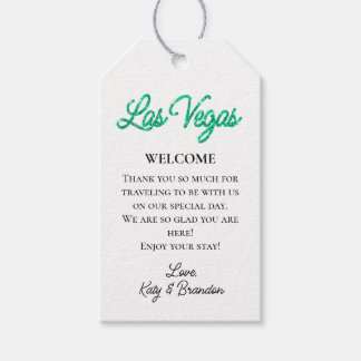 Emerald Las Vegas Glitzern Wedding Willkommen Geschenkanhänger