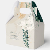 Emerald Leaf Rose Romantic Wedding Geschenkschachtel (Rückseite)