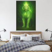 Emerald Light Guardian White Tiger – Standing Divi Leinwanddruck (Insitu (Schlafzimmer))