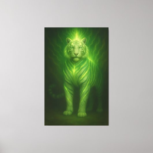 Emerald Light Guardian White Tiger – Standing Divi Leinwanddruck (Vorderseite)
