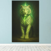 Emerald Lightcore White Tiger – Divine Stance Leinwanddruck (Insitu (Holzboden))