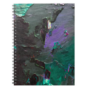 Emerald Lila Dark Abstrakt Texture Notebook Notizblock