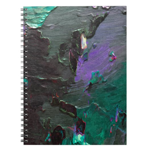 Emerald Lila Dark Abstrakt Texture Notebook Notizblock (Vorderseite)