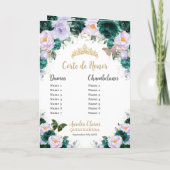 Emerald Lila Floral Quinceñera Orden der Veranstal Programm (Rückseite)