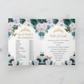 Emerald Lila Floral Quinceñera Orden der Veranstal Programm (Innenseite)