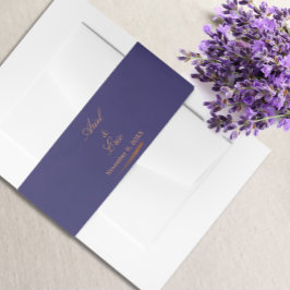 Emerald Lila & Gold Script Schriftart Hochzeit Einladungsbanderole