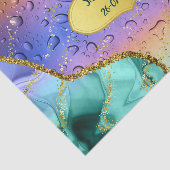 Emerald Lila Peacock Water Droplets Personalisiert Seidenpapier (Ausschnitt)