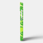 Emerald Lime Green Art Nouveau Damask Monogram Case-Mate iPhone Hülle (Rückseite / Links)