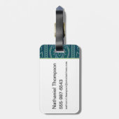 Emerald Lotus TapestPattern - The White Lotus Gepäckanhänger (Rückseite vertikal)