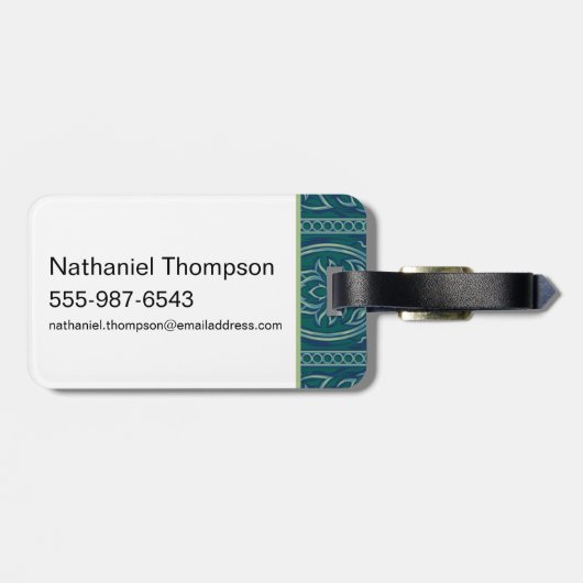 Emerald Lotus TapestPattern - The White Lotus Gepäckanhänger (Rückseite horizontal)