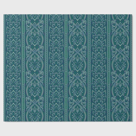 Emerald Lotus TapestPattern - The White Lotus Geschenkpapier (Flach)