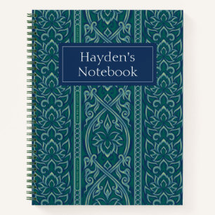 Emerald Lotus TapestPattern - The White Lotus Notizblock