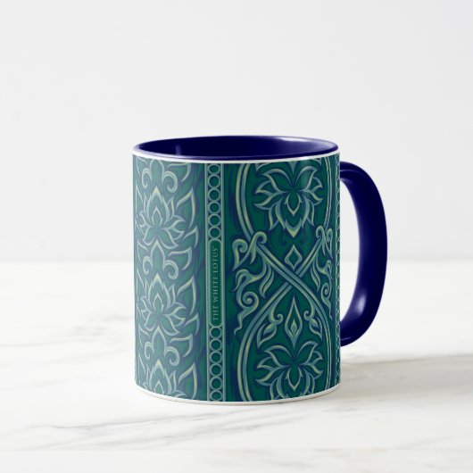 Emerald Lotus TapestPattern - The White Lotus Tasse (VorderseiteRechts)