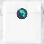 Emerald Lunar Core Cracking Open DALL-E AI Art Runder Aufkleber (Tasche)