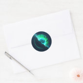 Emerald Lunar Core Cracking Open DALL-E AI Art Runder Aufkleber (Umschlag)