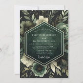 Emerald Lush Bloom Wedding Einladung (Vorderseite)
