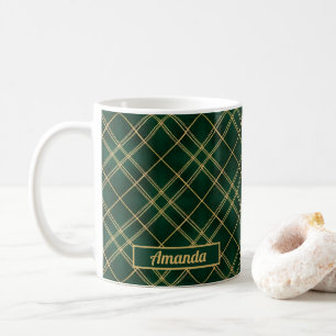 Emerald Luxe Tartan Weihnachtsbecher Kaffeetasse